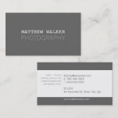 ミニマル男らしモダン炭頭が切れる灰色 名刺 (正面/裏面)