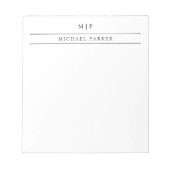 ミニマル男らしリスト |イニシャルと名前 ノートパッド (正面)