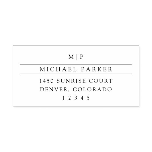 ミニマル男らしリスト |イニシャルと差出人住所 セルフインキングスタンプ (デザイン)