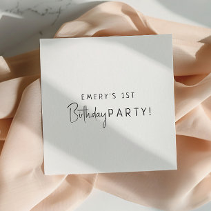 ミニマル男女兼用スバースデーパーティー スタンダードカクテルナプキン