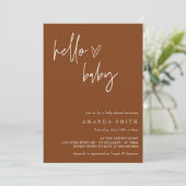 ミニマル男女兼用スボホハローベビーシャワー 招待状 (スタンド正面)