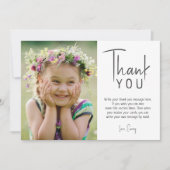 ミニマル男女兼用ス写真誕生日 サンキューカード (正面)