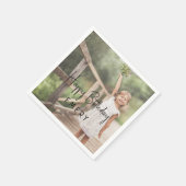 ミニマル男女兼用ハッピーバースデー写真 スタンダードカクテルナプキン (角)