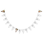 ミニマル男女兼用ハッピーバースデー写真 バンティングフラッグ (全)