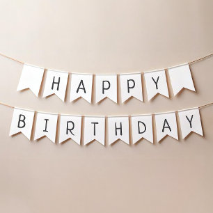 ミニマル男女兼用ハッピーバースデー大 バンティングフラッグ