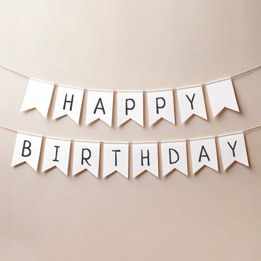 ミニマル男女兼用ハッピーバースデー大 バンティングフラッグ