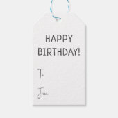 ミニマル男女兼用ハッピーバースデー ギフトタグ (正面)