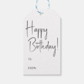 ミニマル男女兼用ハッピーバースデー! ギフトタグ (正面)