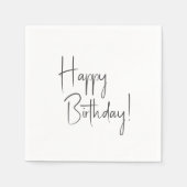 ミニマル男女兼用ハッピーバースデー スタンダードカクテルナプキン (正面)