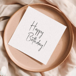 ミニマル男女兼用ハッピーバースデー スタンダードカクテルナプキン