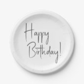 ミニマル男女兼用ハッピーバースデー ペーパープレート (正面)