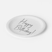 ミニマル男女兼用ハッピーバースデー ペーパープレート (アングル)