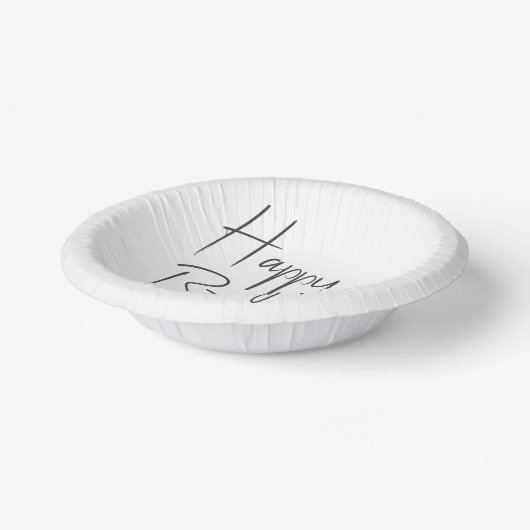 ミニマル男女兼用ハッピーバースデー ペーパーボウル (傾斜あり)