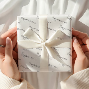 ミニマル男女兼用ハッピーバースデー! ラッピングペーパーシート