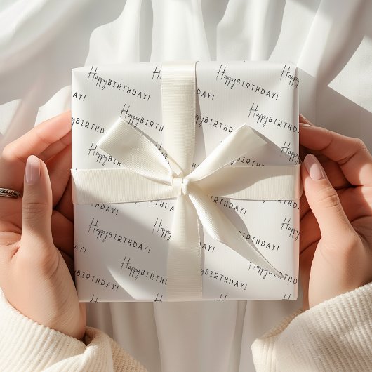 ミニマル男女兼用ハッピーバースデー! ラッピングペーパーシート