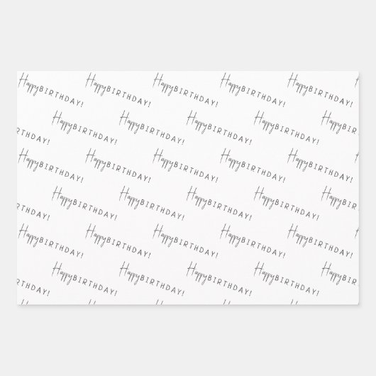 ミニマル男女兼用ハッピーバースデー! ラッピングペーパーシート (正面2)