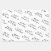 ミニマル男女兼用ハッピーバースデー ラッピングペーパーシート (正面2)