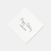 ミニマル男女兼用ハッピーバースデー（名前） スタンダードカクテルナプキン (角)