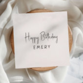 ミニマル男女兼用ハッピーバースデー（名前） スタンダードカクテルナプキン