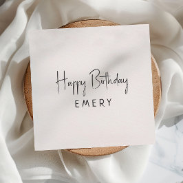 ミニマル男女兼用ハッピーバースデー（名前） スタンダードカクテルナプキン