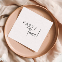 ミニマル男女兼用パーティー時間誕生日 スタンダードカクテルナプキン