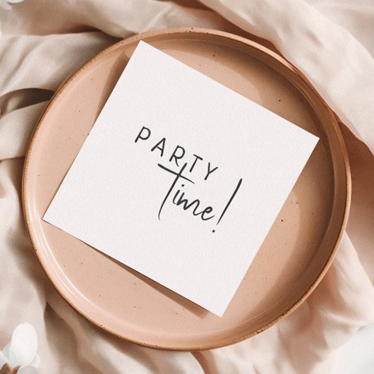 ミニマル男女兼用パーティー時間誕生日 スタンダードカクテルナプキン