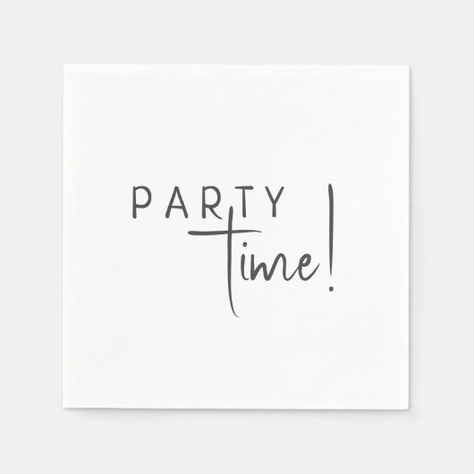 ミニマル男女兼用パーティー時間誕生日 スタンダードカクテルナプキン (正面)