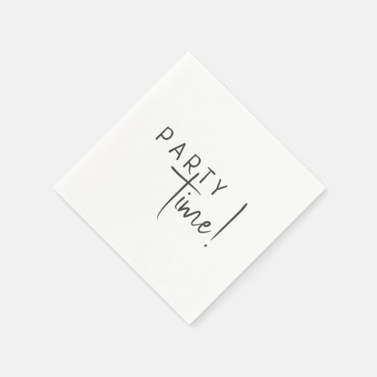 ミニマル男女兼用パーティー時間誕生日 スタンダードカクテルナプキン (角)