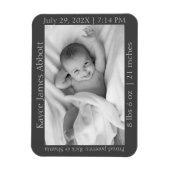 ミニマル男女兼用リストの灰色の誕生の発表 マグネット (縦)