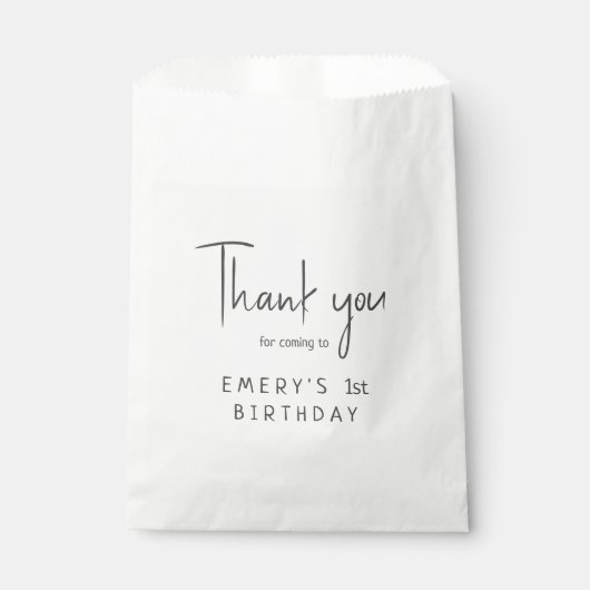 ミニマル男女兼用リストサンキューバースデーパーティー フェイバーバッグ (正面)