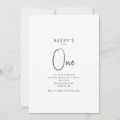 ミニマル男女兼用リスト任意の年齢誕生日 招待状 (正面)