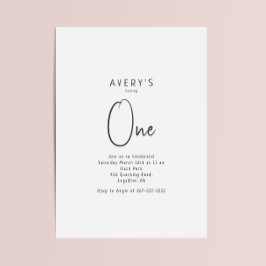 ミニマル男女兼用リスト任意の年齢誕生日 招待状