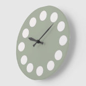ミニマル白いドットのカスタム色 ラージ壁時計 (傾斜)