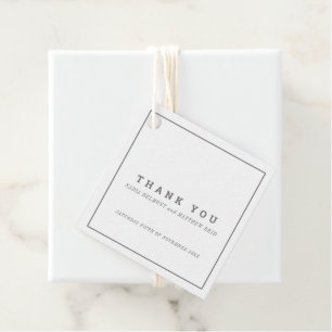 ミニマル白い結婚四角感謝してい君 フェイバータグ