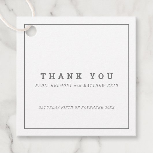 ミニマル白い結婚四角感謝してい君 フェイバータグ (正面)