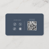 ミニマル白と海軍の実在不動産代理店 名刺 (裏面)