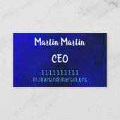 ミニマル白と青モノグラム 名刺 (裏面)