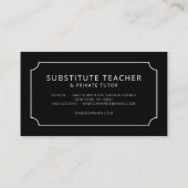 ミニマル白と黒のエレガントチケット縁ど 名刺 (裏面)