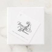 ミニマル白と黒の魔女ハットハロウィーン フェイバータグ (インサイチュ)