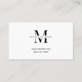 ミニマル白イニシャルスクリプト ロイヤリティカード (裏面)