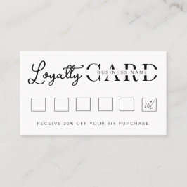 ミニマル白イニシャルスクリプト ロイヤリティカード