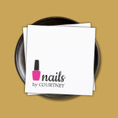 ミニマル白エレガントピンク爪、 ネイル スクエア名刺