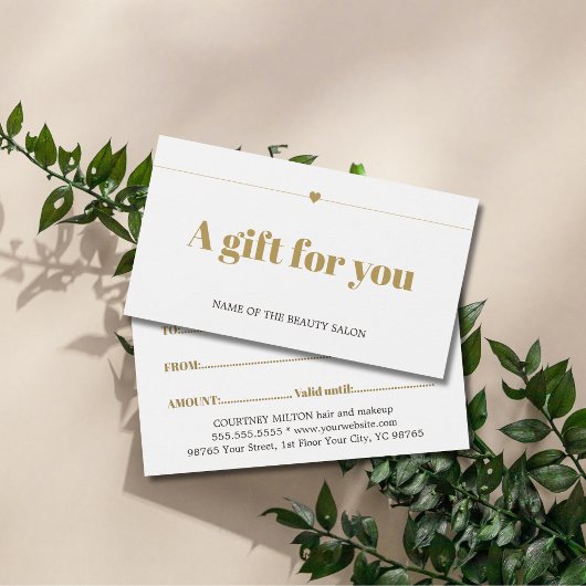 ミニマル白エレガントフェイク金ゴールド線ハート美しい