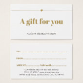 ミニマル白エレガントフェイク金ゴールド線ハート美しい (正面&裏面)