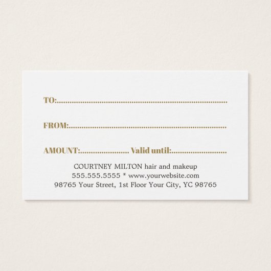 ミニマル白エレガントフェイク金ゴールド線ハート美しい (裏面)