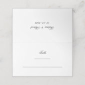 ミニマル白エレガント文字ムスリム結婚の表 プレイスカード (外部開封)