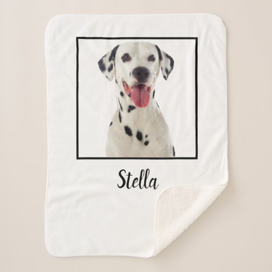ミニマル白カスタム犬の写真 シェルパブランケット (正面)