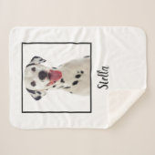 ミニマル白カスタム犬の写真 シェルパブランケット (正面(横))