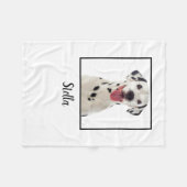 ミニマル白カスタム犬の写真 フリースブランケット (正面(横))