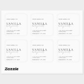 ミニマル白キャンドルラベル スクエアシール (シート)